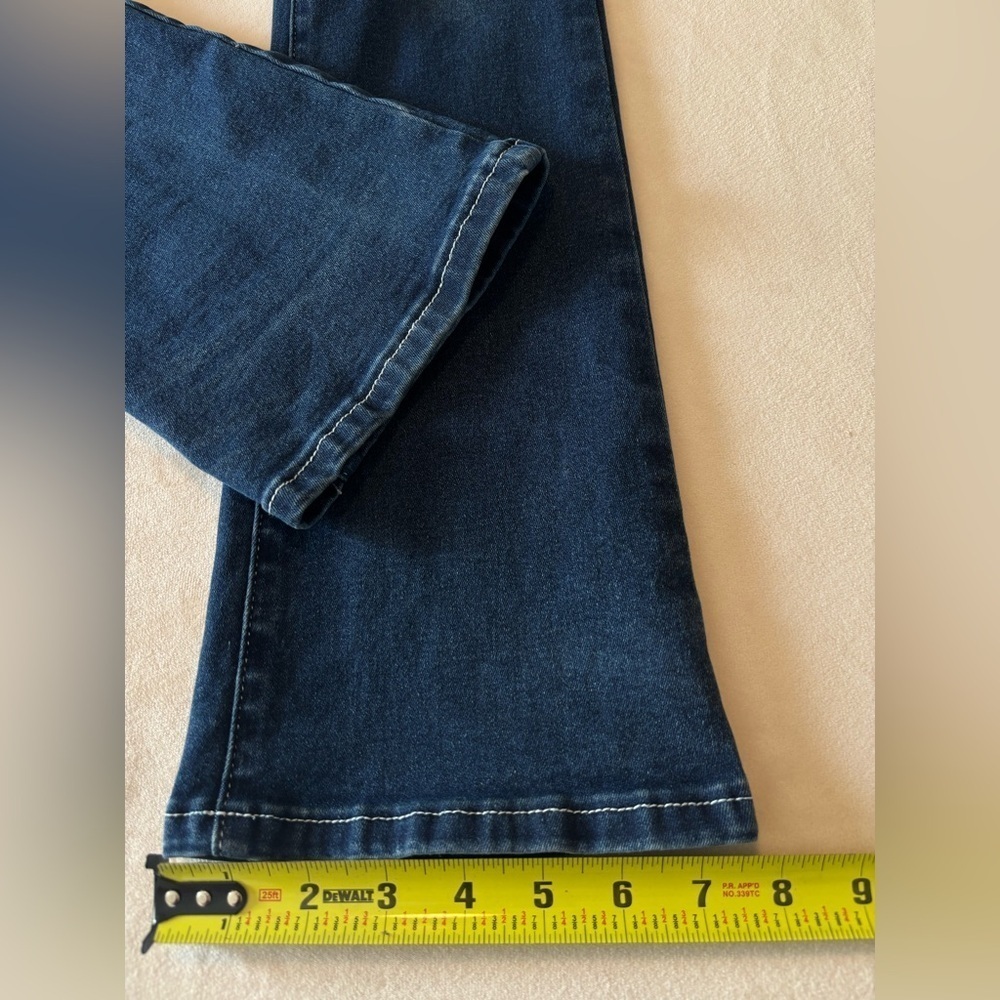 Flamingo Embroidery Back Pocket Dark Blue Stretch Women's Jeans Size M - Picture 4 of 4